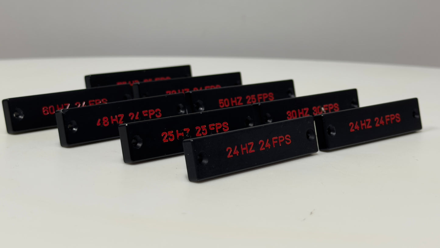 MOVIECAM Hz SWITCHES 24Hz, 25Hz, 30Hz, 48Hz, 50Hz, 60Hz, 72Hz, 75Hz