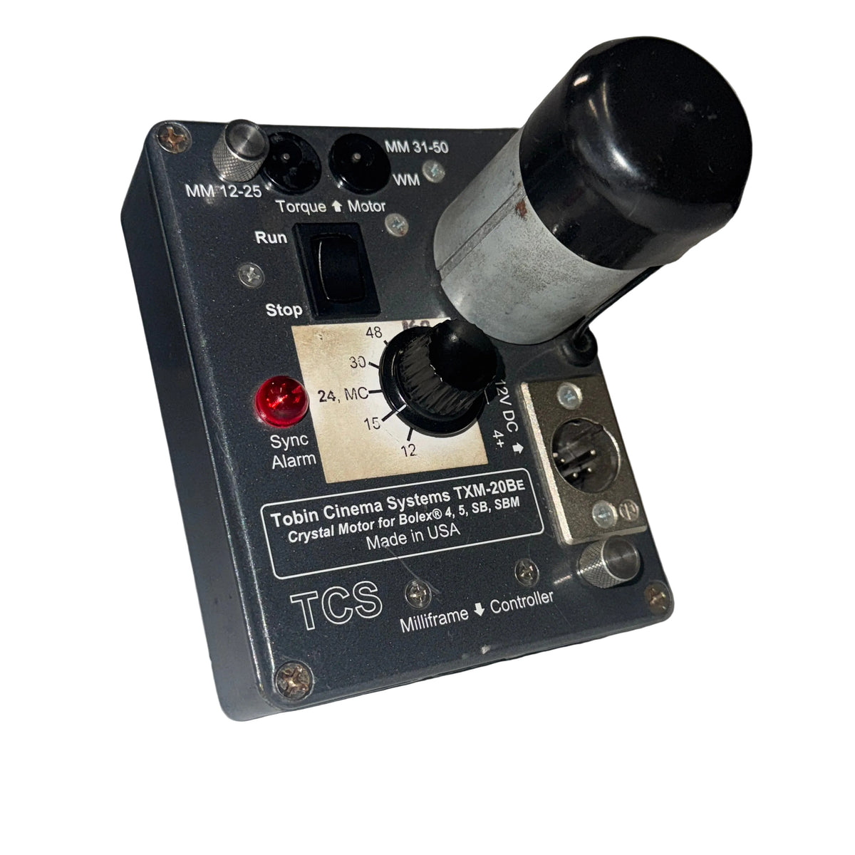 TOBIN TCS TXM-20BE Crystal Mtr, Comp REX-4, 5, SB, SBM, Crystal 12, 15, 24, 30, 48 FPS, 1:1 Shaft, 400' Mag, MM, WM MTR