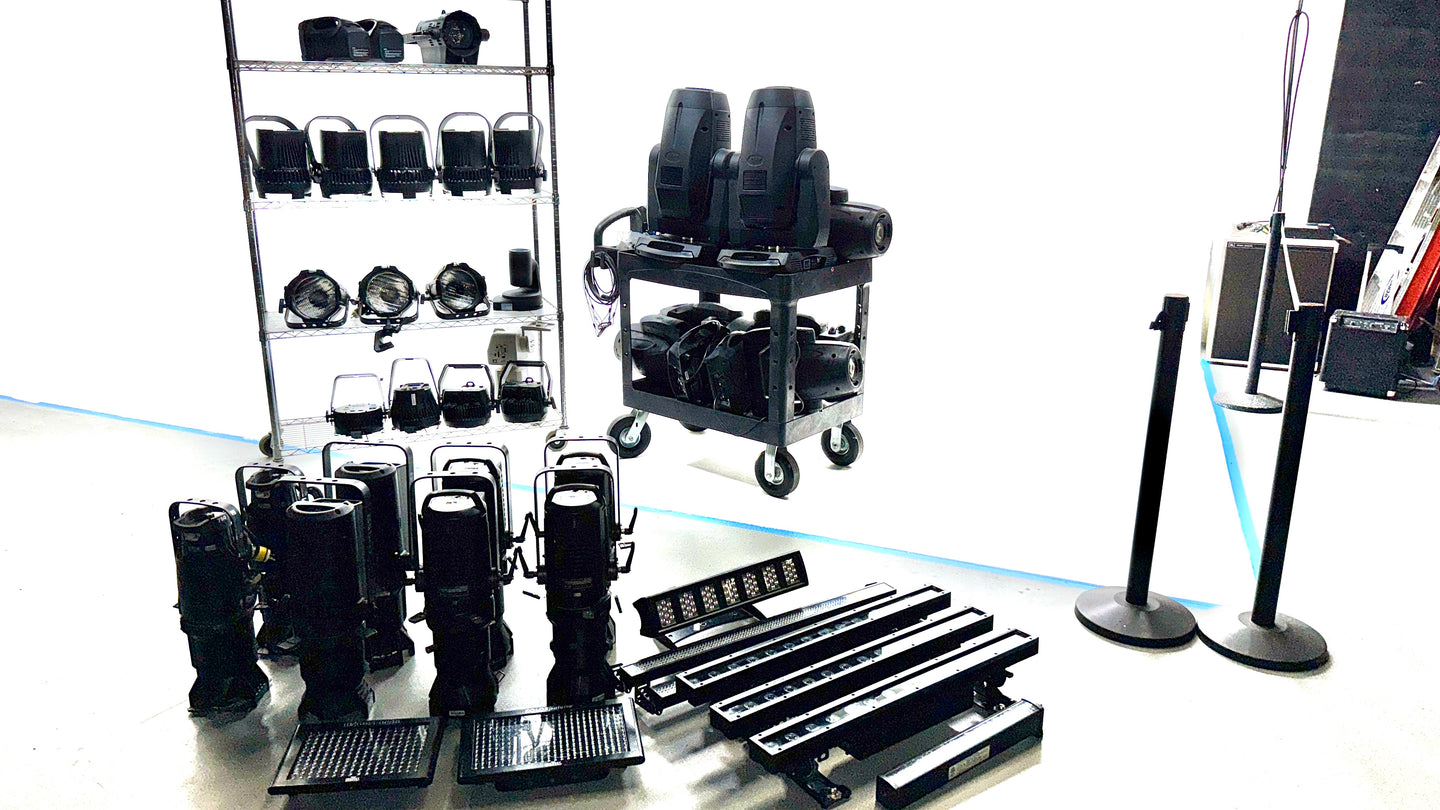 Live, DJ, Concert, Cinema Professional LED Lighting SALE by Elation, Ovation, ADJ, ETC, CHAOVET, LED, RGBWA+UV, LEKO’s, KINO, ARRI , Dedolight