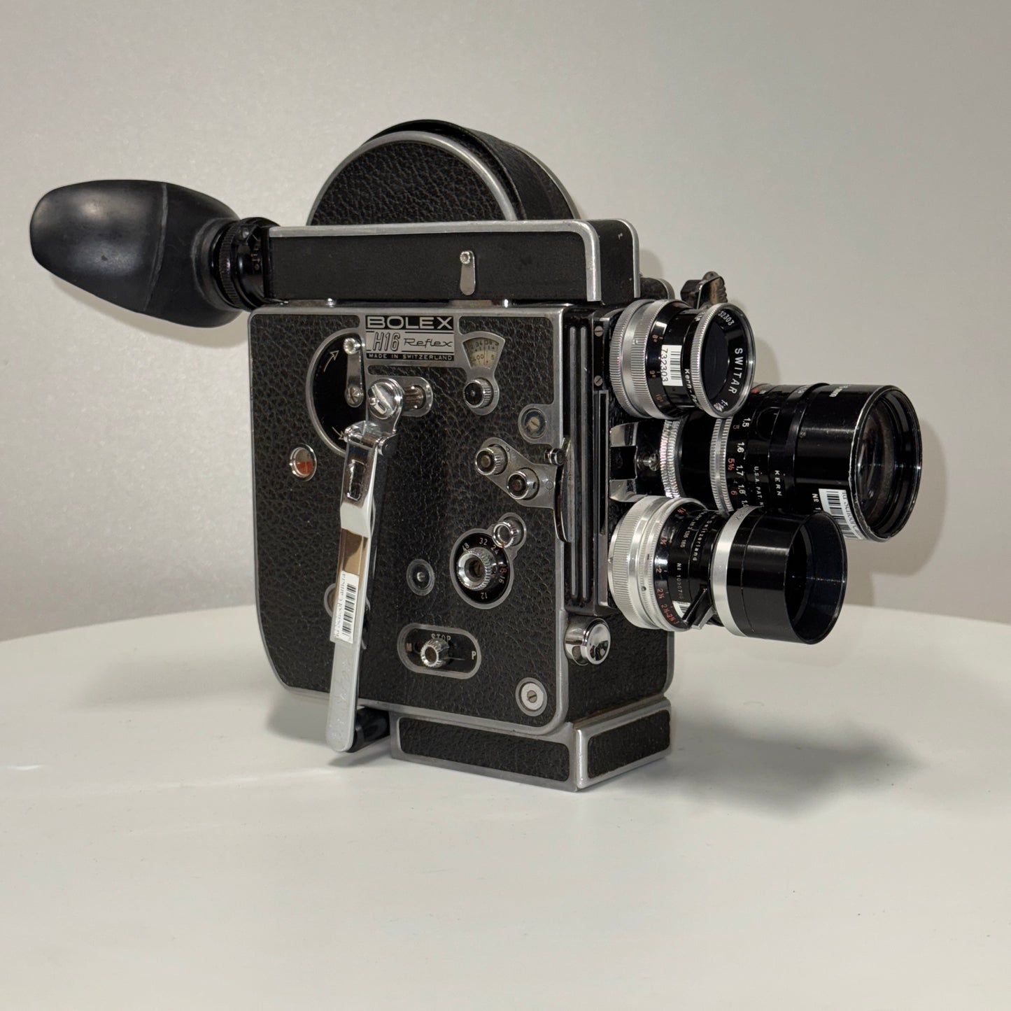 BOLEX H16 REX-4 10x, SUPER 16 "JK Camera" Preset Macro Primes, C-Mount, Door, Filter Frames, Pistol Grip, Rod Supp, Cables, Spool, Case