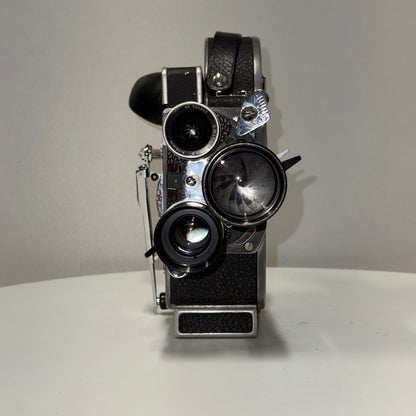 BOLEX H16 REX-4 10x, SUPER 16 "JK Camera" Preset Macro Primes, C-Mount, Door, Filter Frames, Pistol Grip, Rod Supp, Cables, Spool, Case