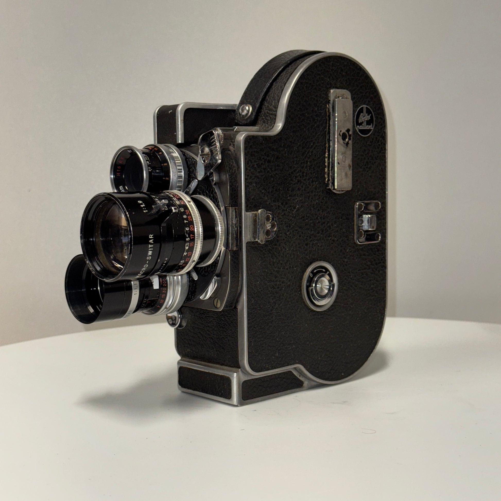 BOLEX H16 REX-4 10x, SUPER 16 "JK Camera" Preset Macro Primes, C-Mount, Door, Filter Frames, Pistol Grip, Rod Supp, Cables, Spool, Case