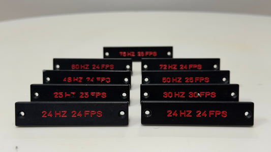 MOVIECAM Hz SWITCHES 24Hz, 25Hz, 30Hz, 48Hz, 50Hz, 60Hz, 72Hz, 75Hz
