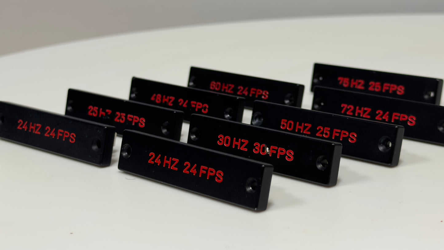 MOVIECAM Hz SWITCHES 24Hz, 25Hz, 30Hz, 48Hz, 50Hz, 60Hz, 72Hz, 75Hz