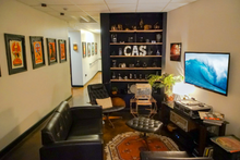 Load image into Gallery viewer, Client lounge, record player and video arcade. Coffee bar and hall of art.  Inside the heart of Oceanside, California&#39;s brand new Media Arts District.  Inside the heart of Oceanside, California&#39;s brand new Media Arts District.