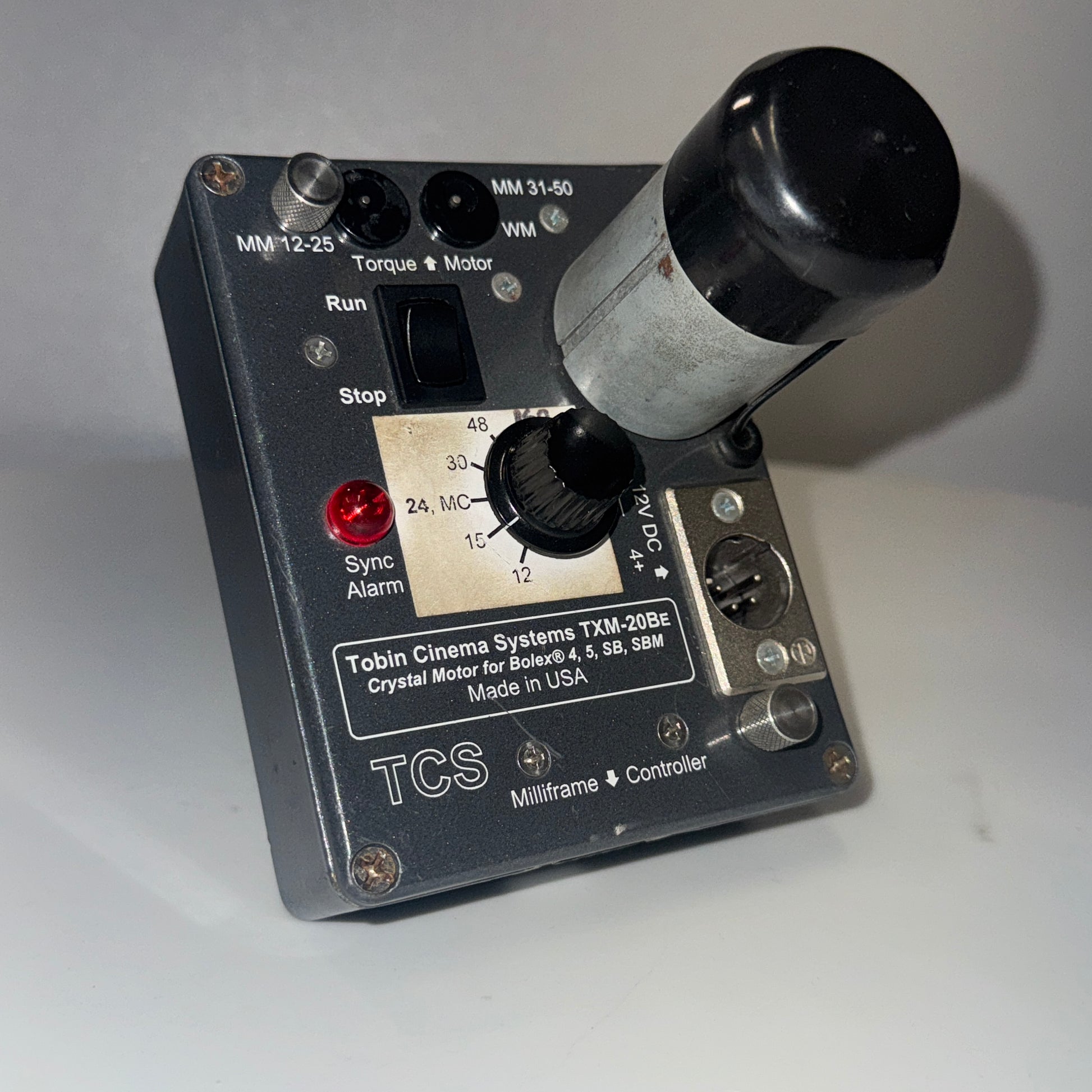 TOBIN TCS TXM-20BE Crystal Mtr, Comp REX-4, 5, SB, SBM, Crystal 12, 15, 24, 30, 48 FPS, 1:1 Shaft, 400' Mag, MM, WM MTR