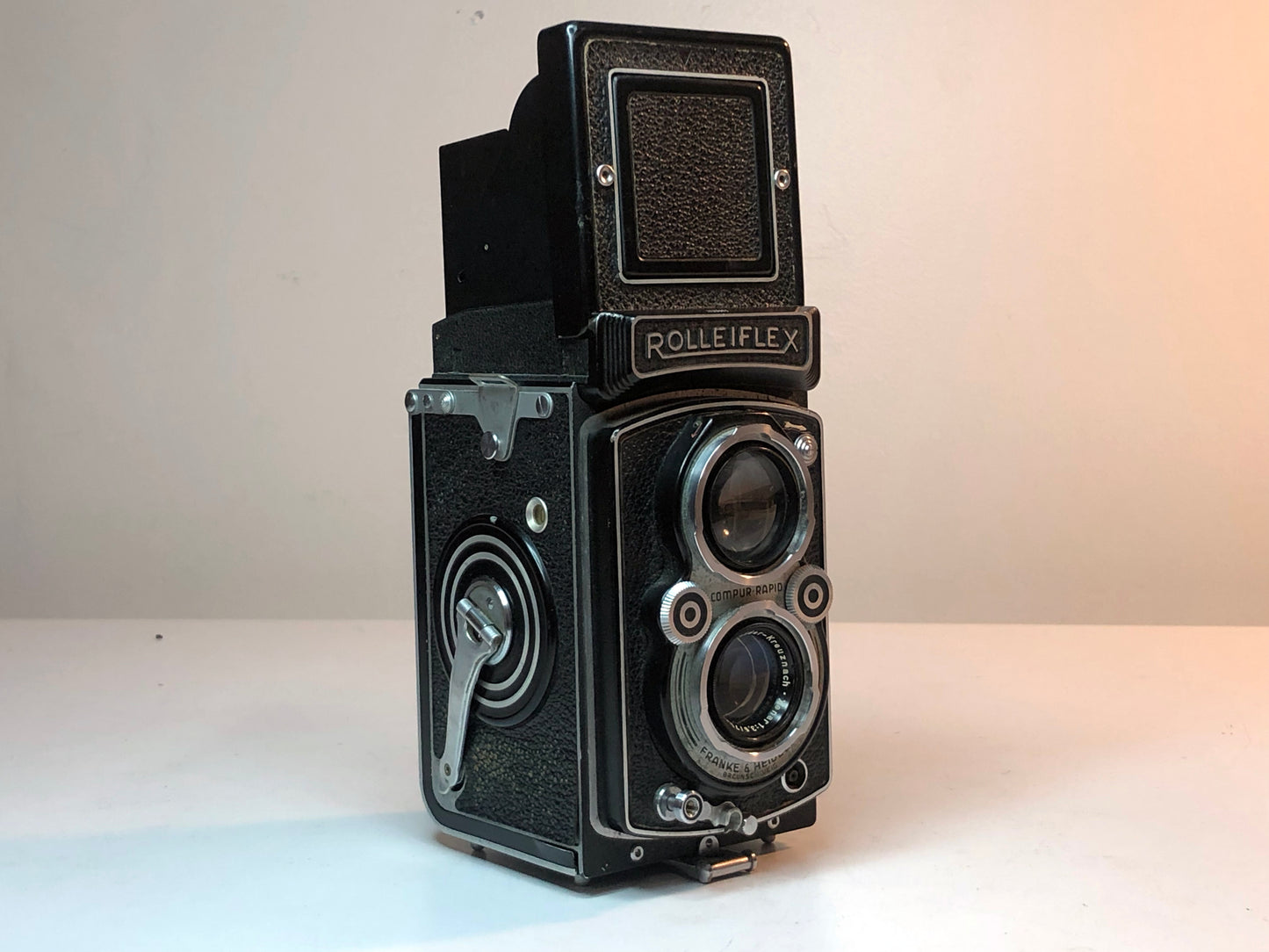 ROLLEIFLEX - COMPUR RAPID SCHNEIDER XENAR 75mm f3.5 MEDIUM *CUSTOM BLK LEATHER