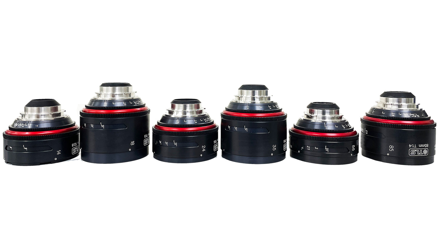 TLS Canon K35 18mm T1.5 24mm 35mm 55mm 85mm Super Speed Primes with FD 14 and 135